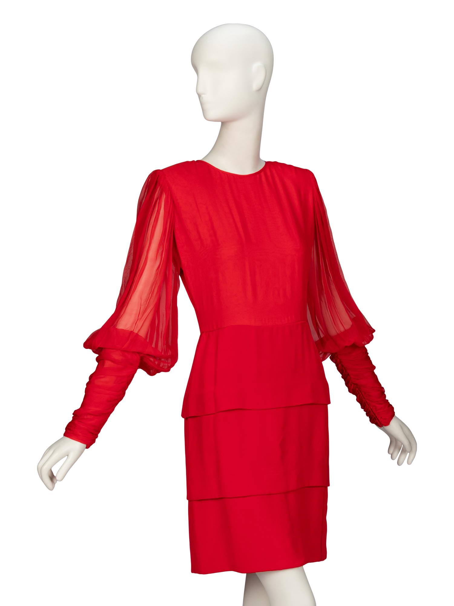 Galanos, Chiffon Cocktail Dress
