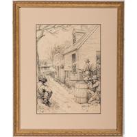 Confederate Sharpshooters, Fredericksburg, Pen and Ink Sketch by Allen C. Redwood, 1886