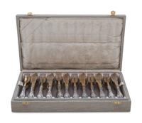 A Cased German Silver Fish Service