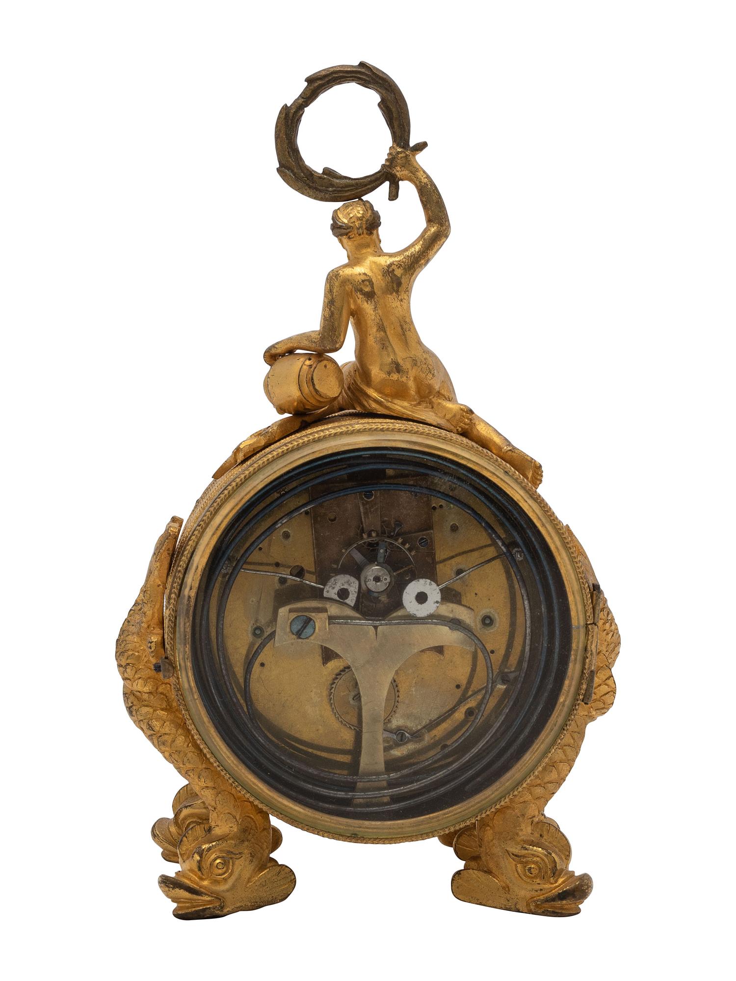 An Austrian Gilt Metal Travel Clock