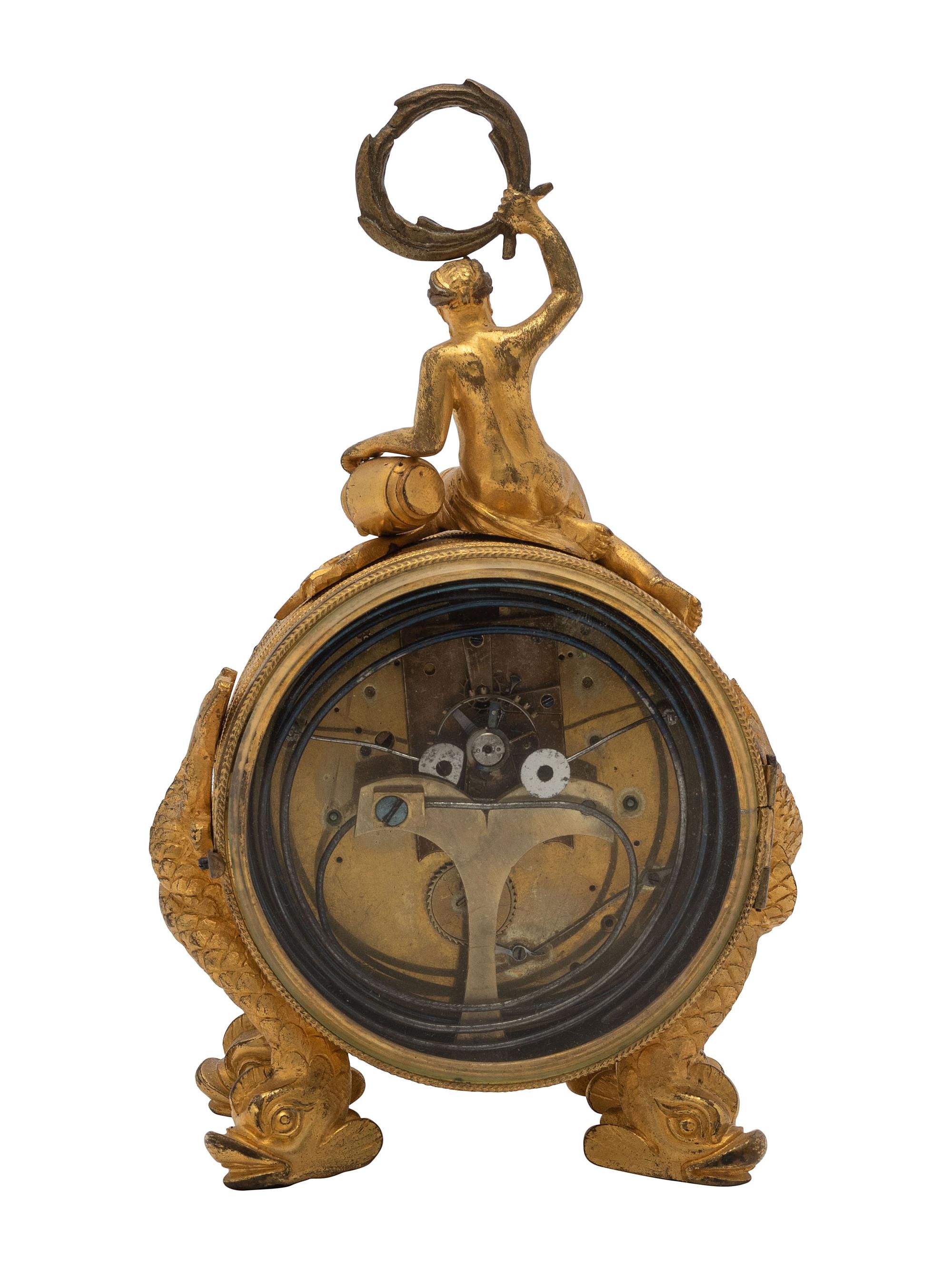 An Austrian Gilt Metal Travel Clock