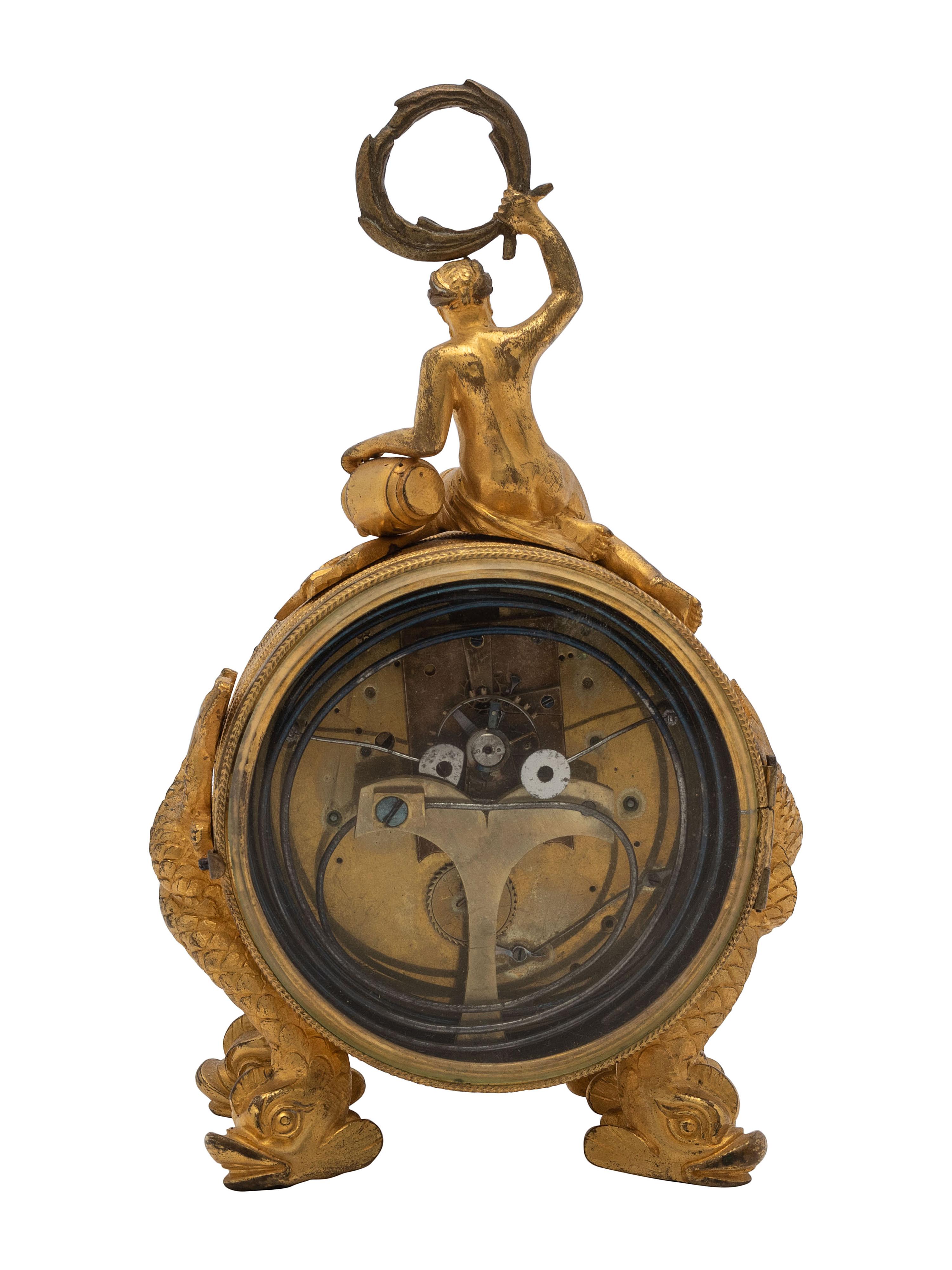 An Austrian Gilt Metal Travel Clock