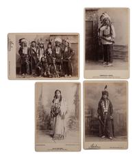 ANDERSON, David H. (1827-1905), photographer. Four cabinet cards of Sioux Indians from Buffalo Bill's Wild West show, incl. Julie Nelson. New York, ca 1886.