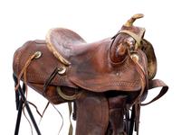 A Fred Mueller Tooled Leather Saddle