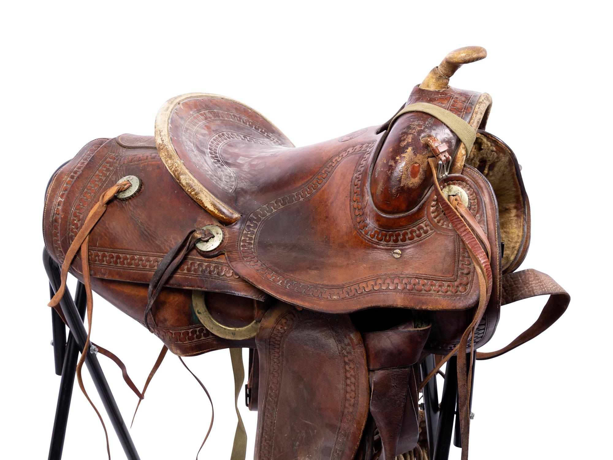 A Fred Mueller Tooled Leather Saddle