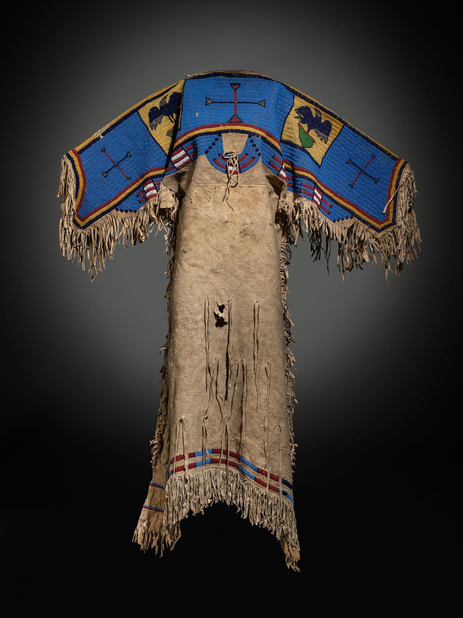 Sioux Beaded Hide Dress, with American Eagles