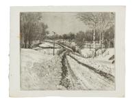 Adams St. Bridge and Untitled (Snow Scene)