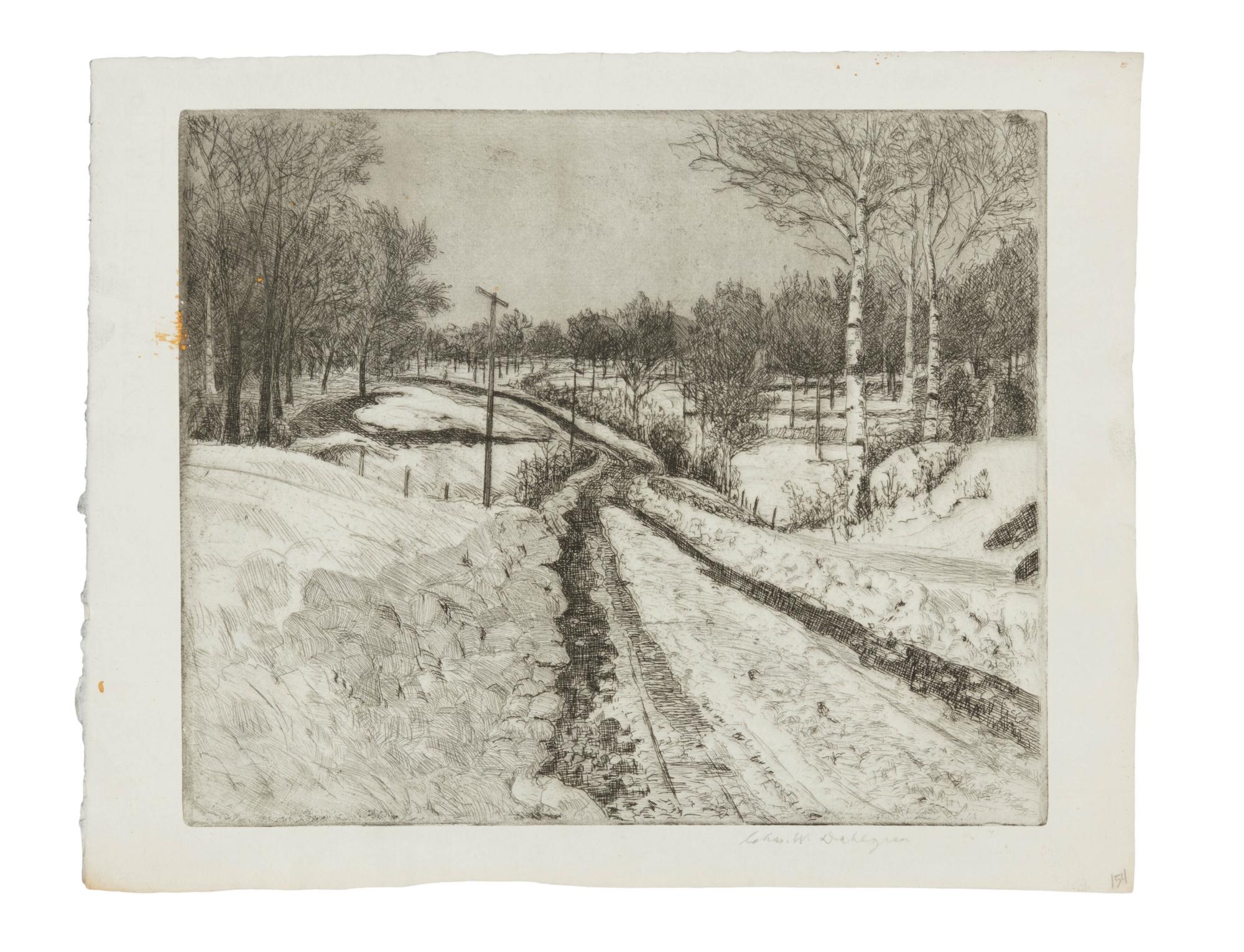 Adams St. Bridge and Untitled (Snow Scene)