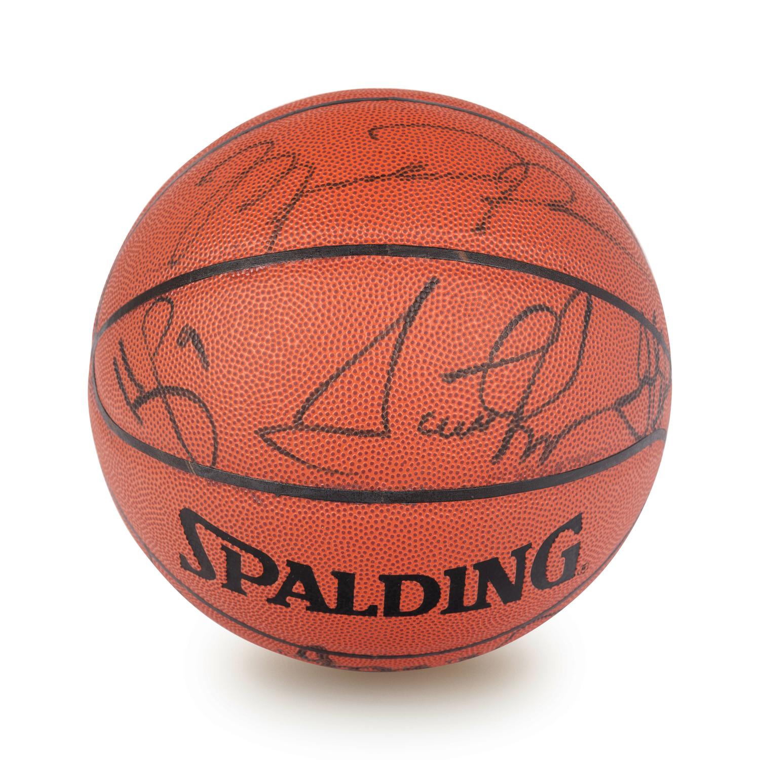 A 1996-97 Chicago Bulls NBA Champions Team Signed Autograph Basketball (Bulls Letter and Beckett Authentication Services Letter BAS Certified),