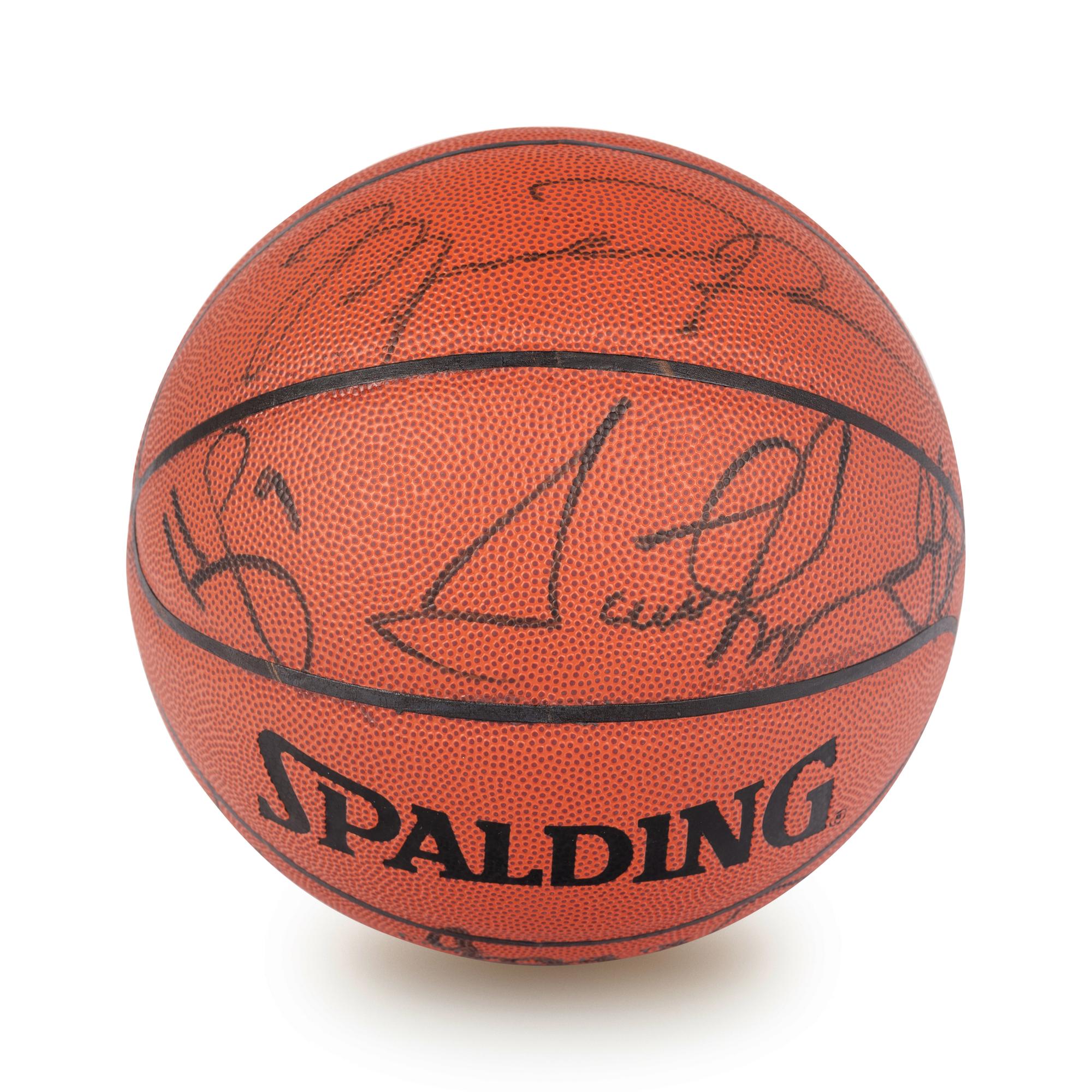 A 1996-97 Chicago Bulls NBA Champions Team Signed Autograph Basketball (Bulls Letter and Beckett Authentication Services Letter BAS Certified),