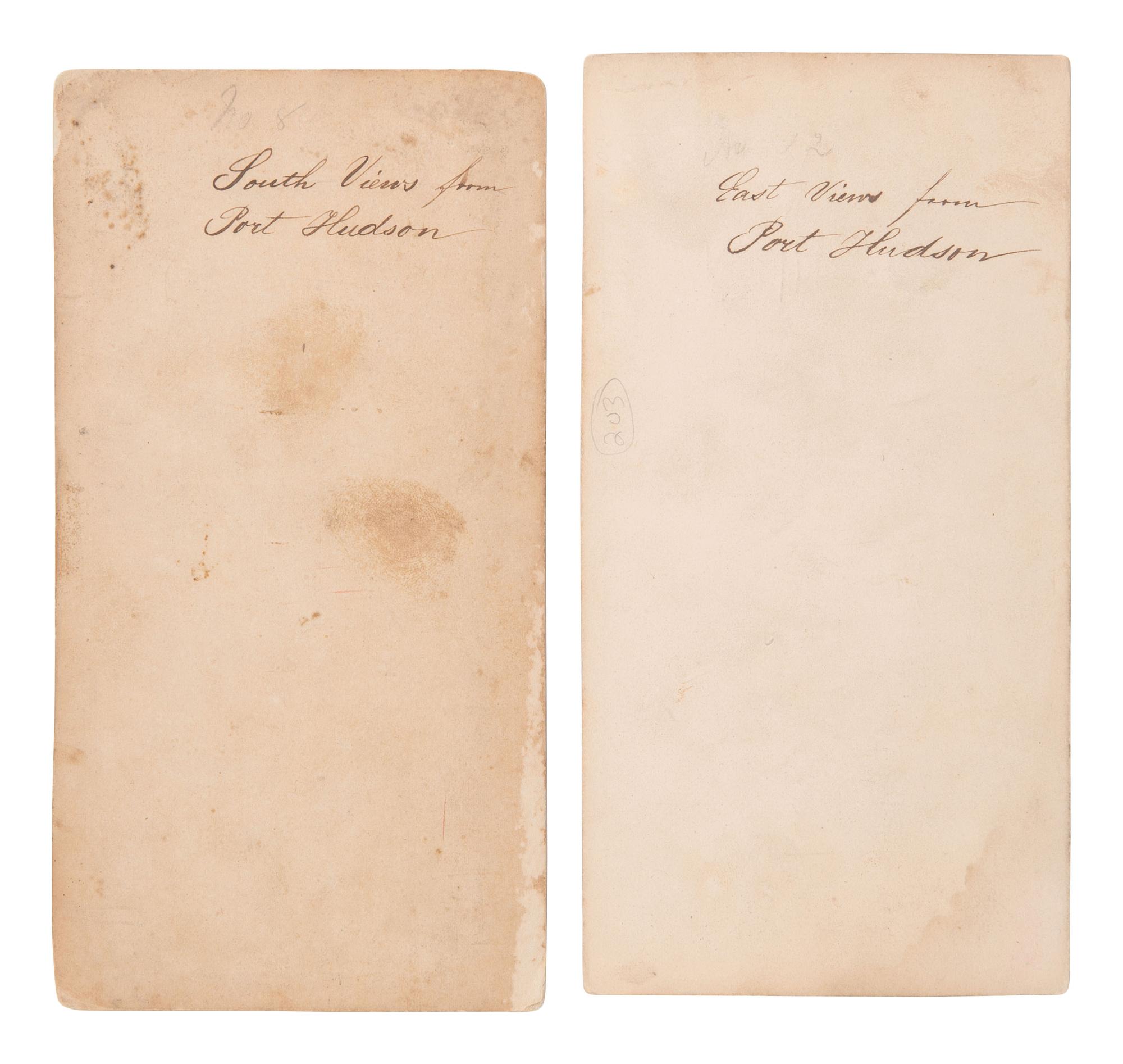 [CIVIL WAR]. Pair of stereoviews of Port Hudson, Louisiana, featuring earthworks and artillery.