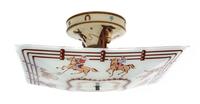 Western Style Cowboy Ceiling Light Fixture Height 14 1/2 x width 14 1/2 inches