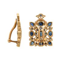 Anaconda, Yellow Gold and Iolite Bracelet and Earrings