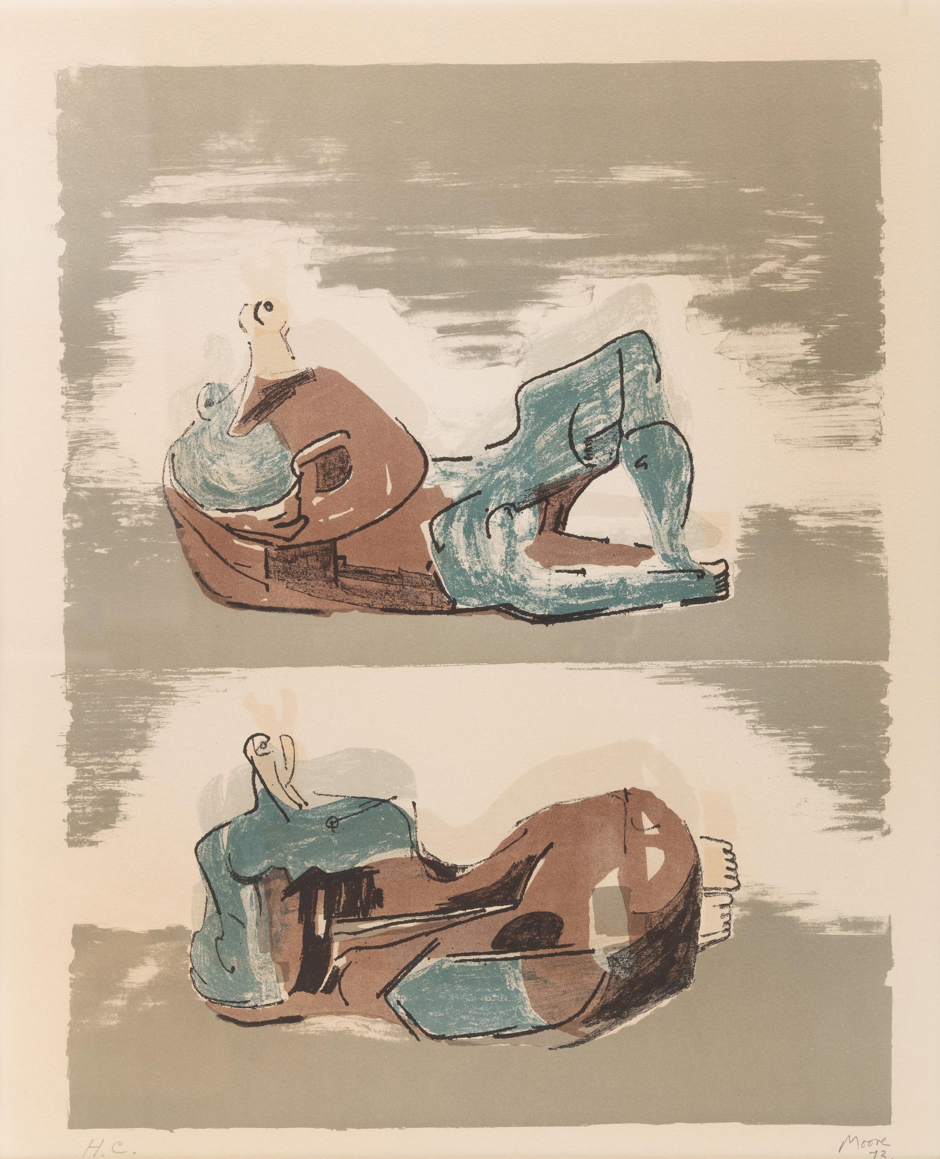 Henry Moore (British, 1898-1986) — Two Reclining Figures, 1973