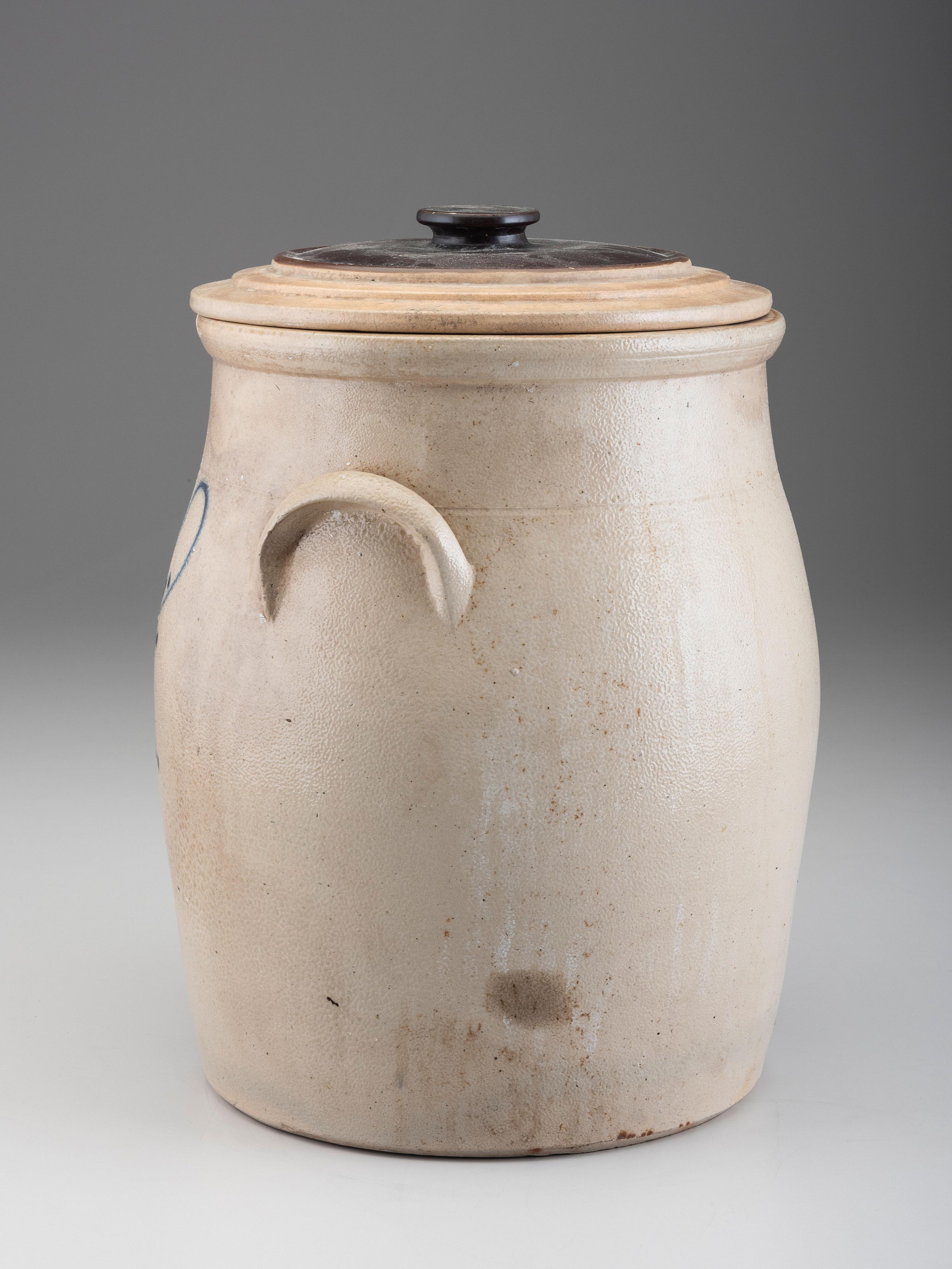 A Four-Gallon Cobalt-Decorated Stoneware Crock