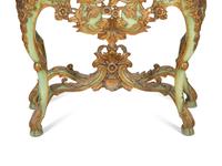 A Venetian Style Painted and Parcel Gilt Cabinet on Stand