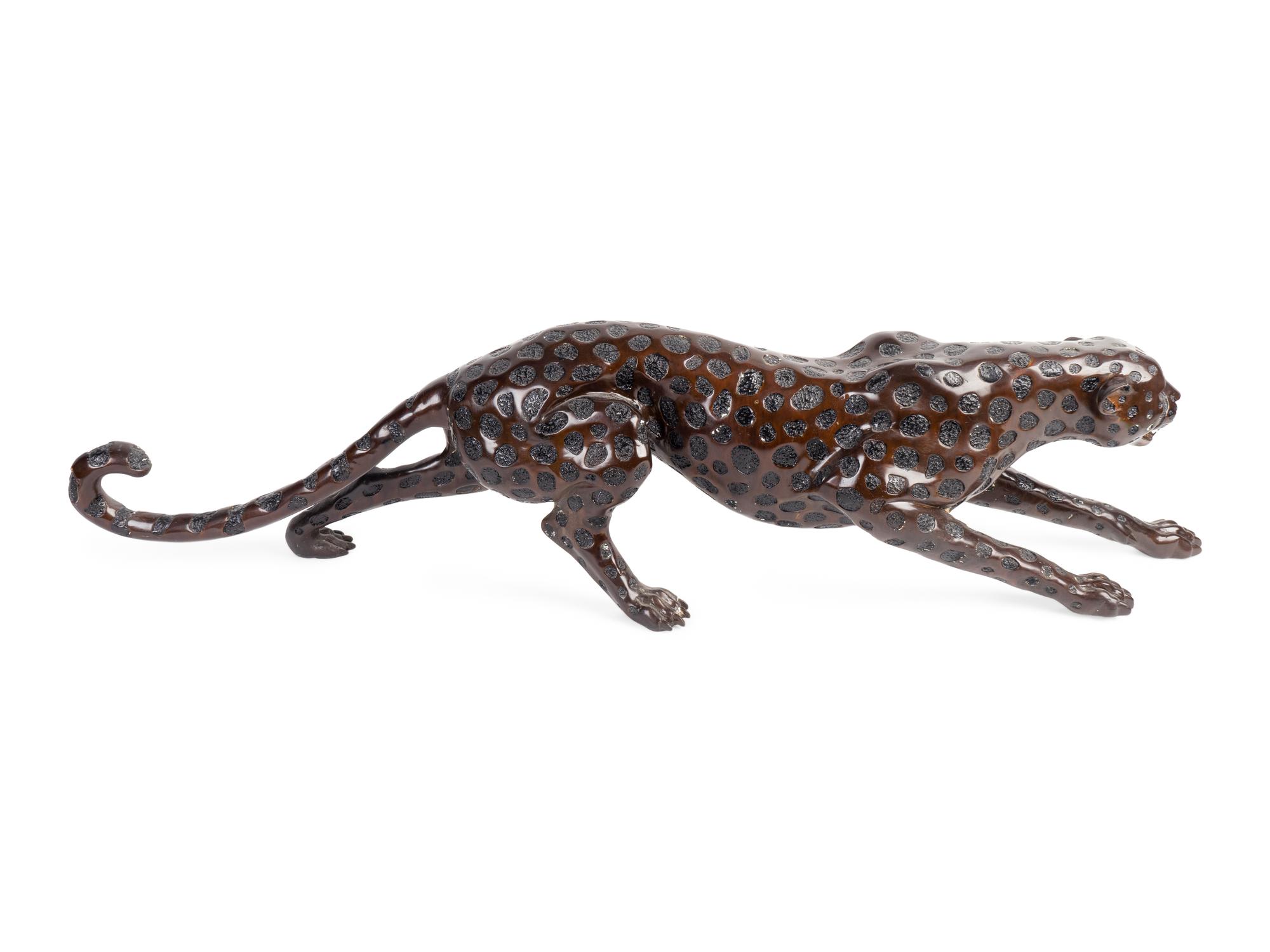 An Art Deco Style Bronze Stalking Cheetah — 20TH CENTURY