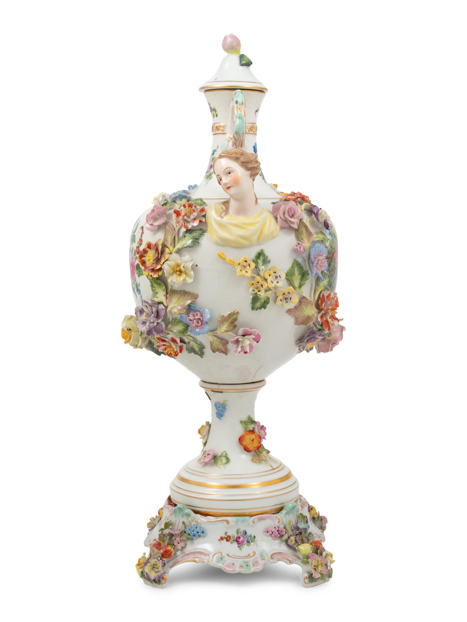 A Dresden Porcelain Urn
