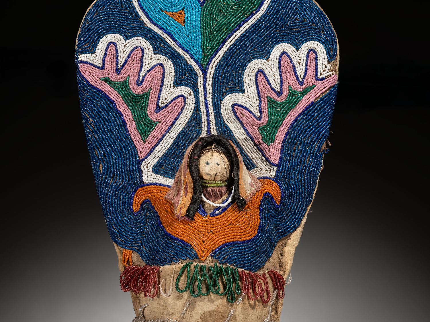 Ute Beaded Hide Doll Cradle