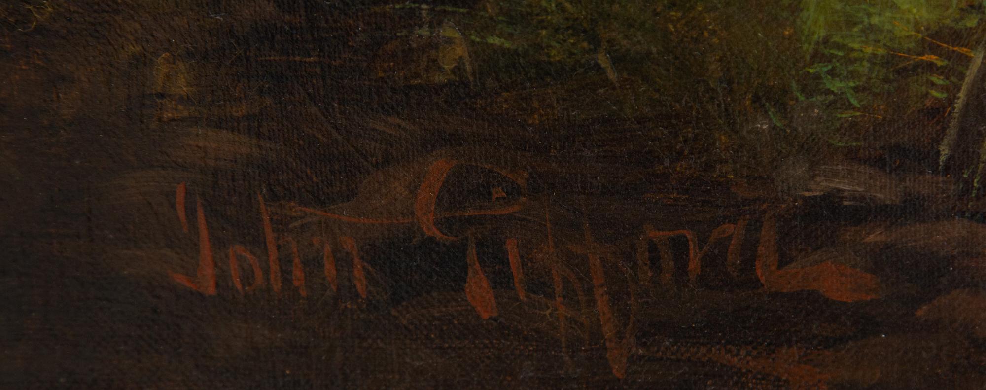 Three Hunting Dogs in Mountain Landscape