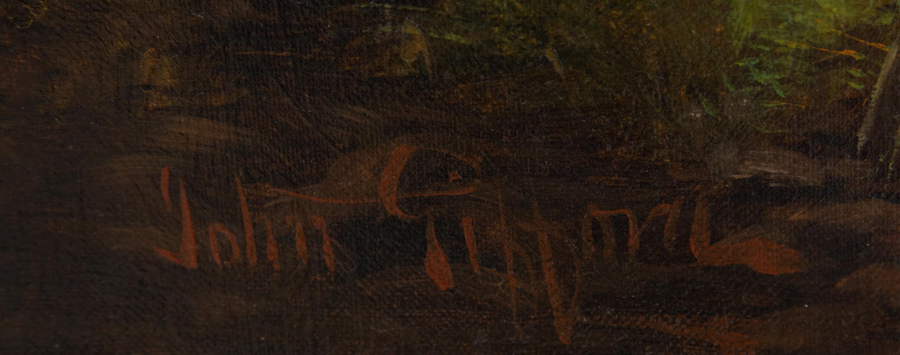 Three Hunting Dogs in Mountain Landscape