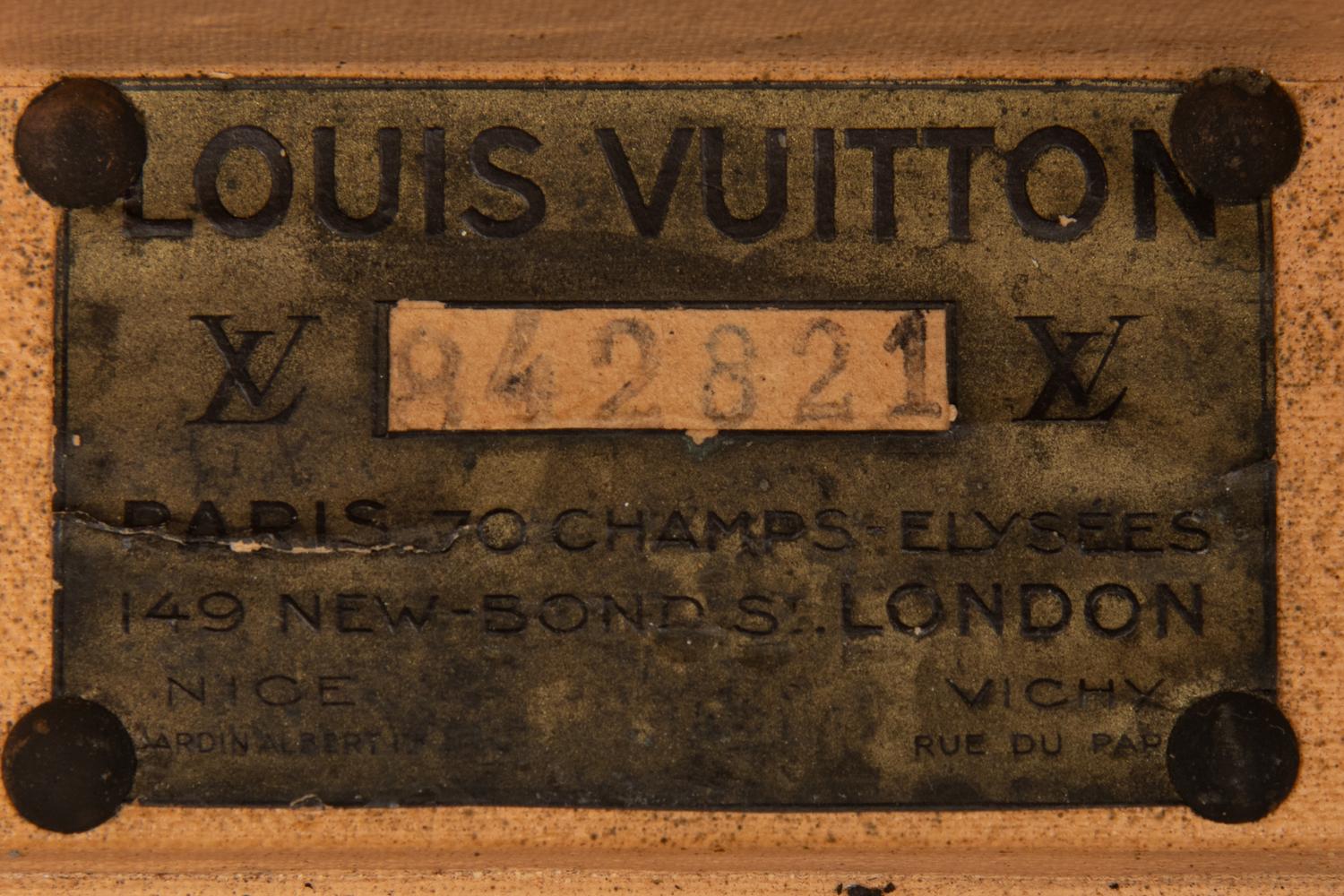 Louis Vuitton Stamped Hardside Suitcase, 1920s
