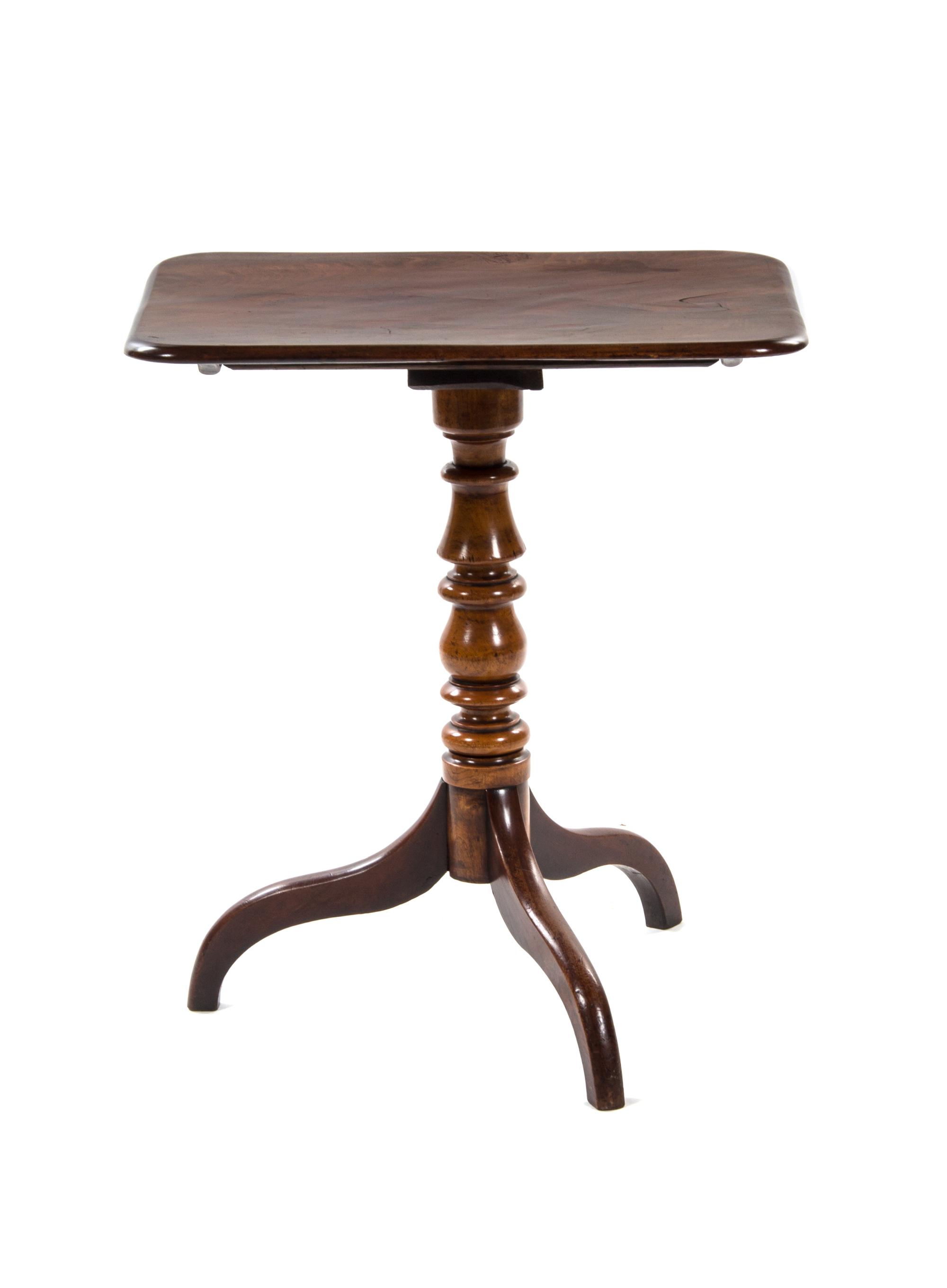A George III Mahogany Candle Stand, Height 29 1/2 x width 25 1/4 x depth 20 inches.