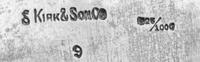 An American Silver Salver, S. Kirk & Son, Baltimore, MD, the rim formed of S-scrolls enclosing the repousse floral and foliate border,