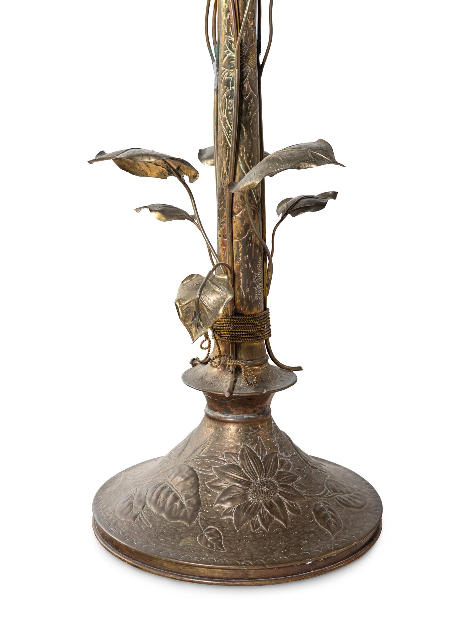 A Continental Brass Floor Lamp