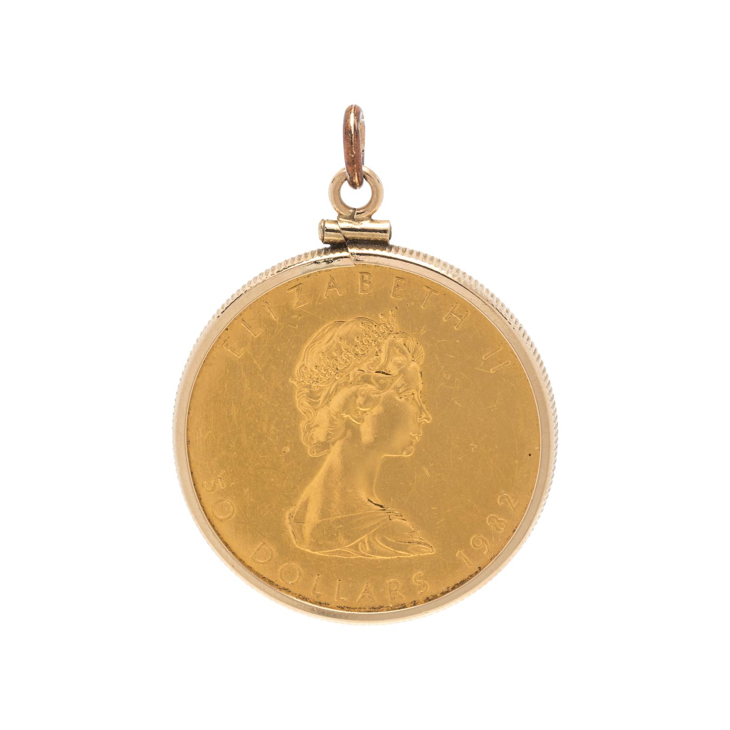 YELLOW GOLD AND COIN PENDANT