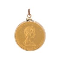 YELLOW GOLD AND COIN PENDANT