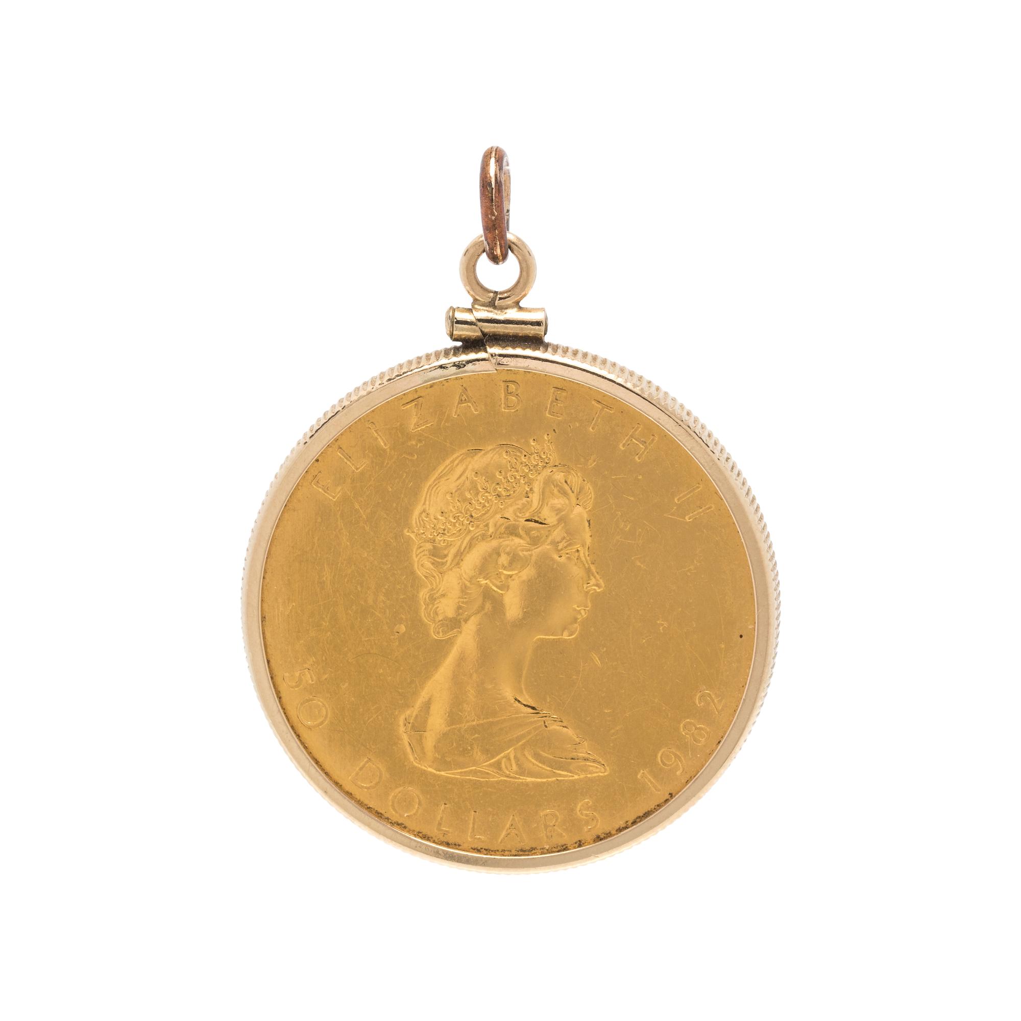 YELLOW GOLD AND COIN PENDANT