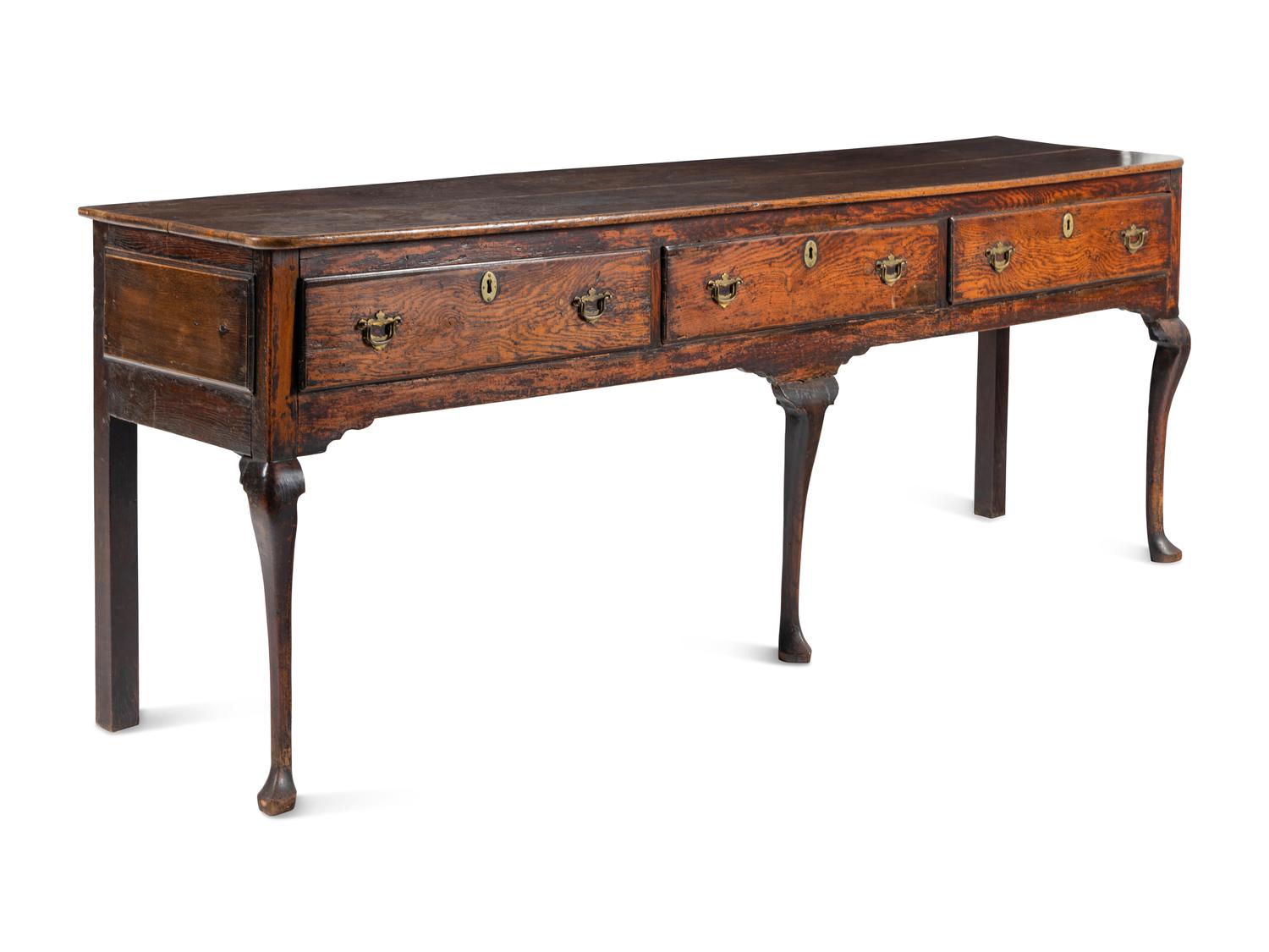 A Queen Anne Elm Dresser Base