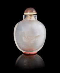 A Rock Crystal Snuff Bottle Height 2 1/2 inches.