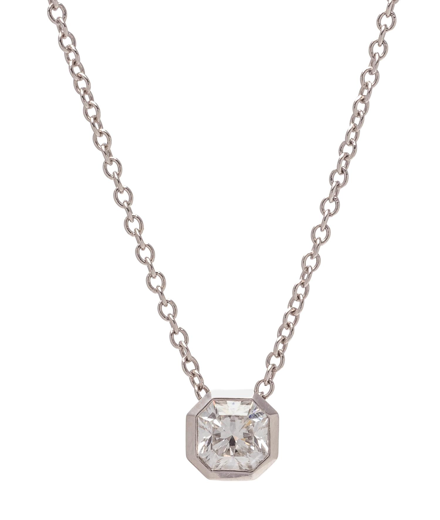TIFFANY & CO., PLATINUM AND 'LUCIDA' DIAMOND PENDANT/NECKLACE