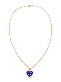 ENAMEL AND DIAMOND HEART PENDANT/NECKLACE