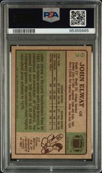 A 1984 Topps John Elway Rookie Football Card No. 53 (PSA 9 MINT)