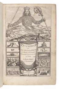 HOBBES, Thomas (1588-1679). Leviathan, or The Matter, Forme, & Power of a Common-Wealth Ecclesiasticall and Civill . London: printed for Andrew Crooke, 1651.