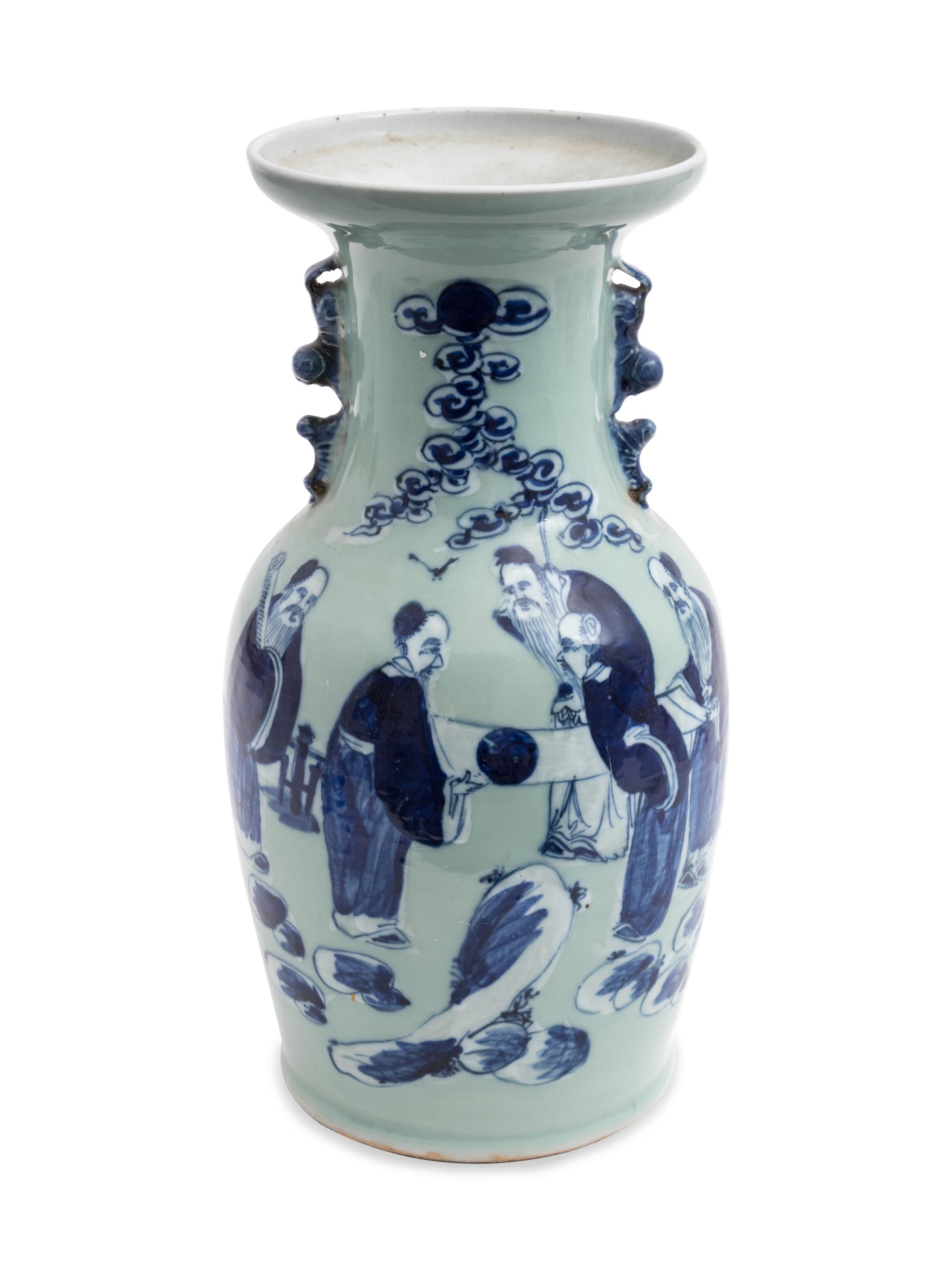 A Chinese Blue and White Vase — LATE QING