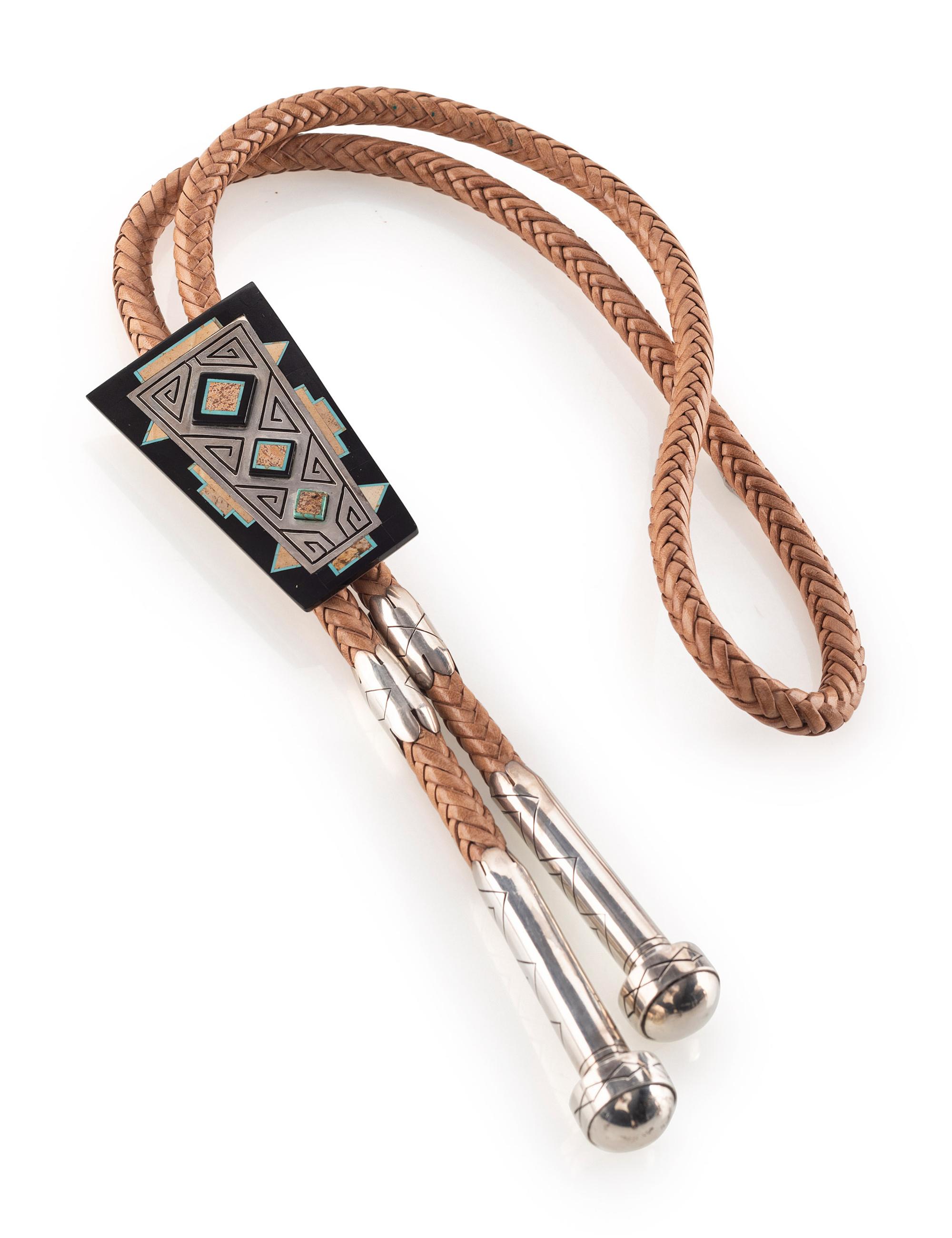 Sterling Silver and Mosaic Inlay Bolo Tie