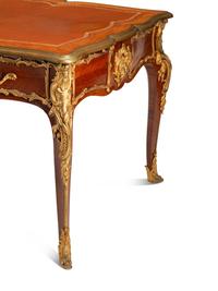 A Louis XV Style Gilt Bronze Mounted Kingwood Bureau Plat