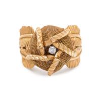 YELLOW GOLD AND DIAMOND ARTICULATED FLOWER RING