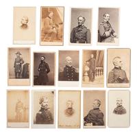 [CIVIL WAR]. A group of 14 CDVs of Union officers, incl. Generals Anderson, McDowell, Meade, Stoneman, Hooker, Banks, Kearny, and Admiral Farragut.