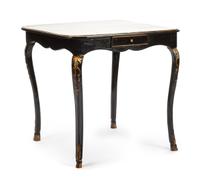 A Louis XV Painted Table Height 28 1/2 x width 29 x depth 28 1/2 inches. — LATE 18TH CENTURY WITH LATER PAINT