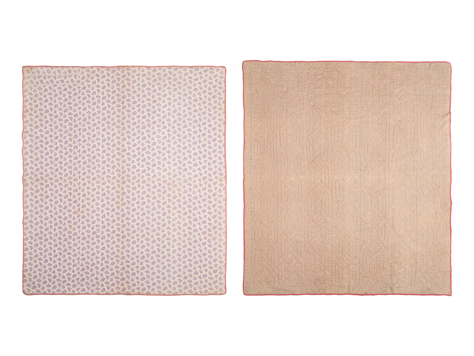 A Pair of Pieced and Patched Cotton Quilts