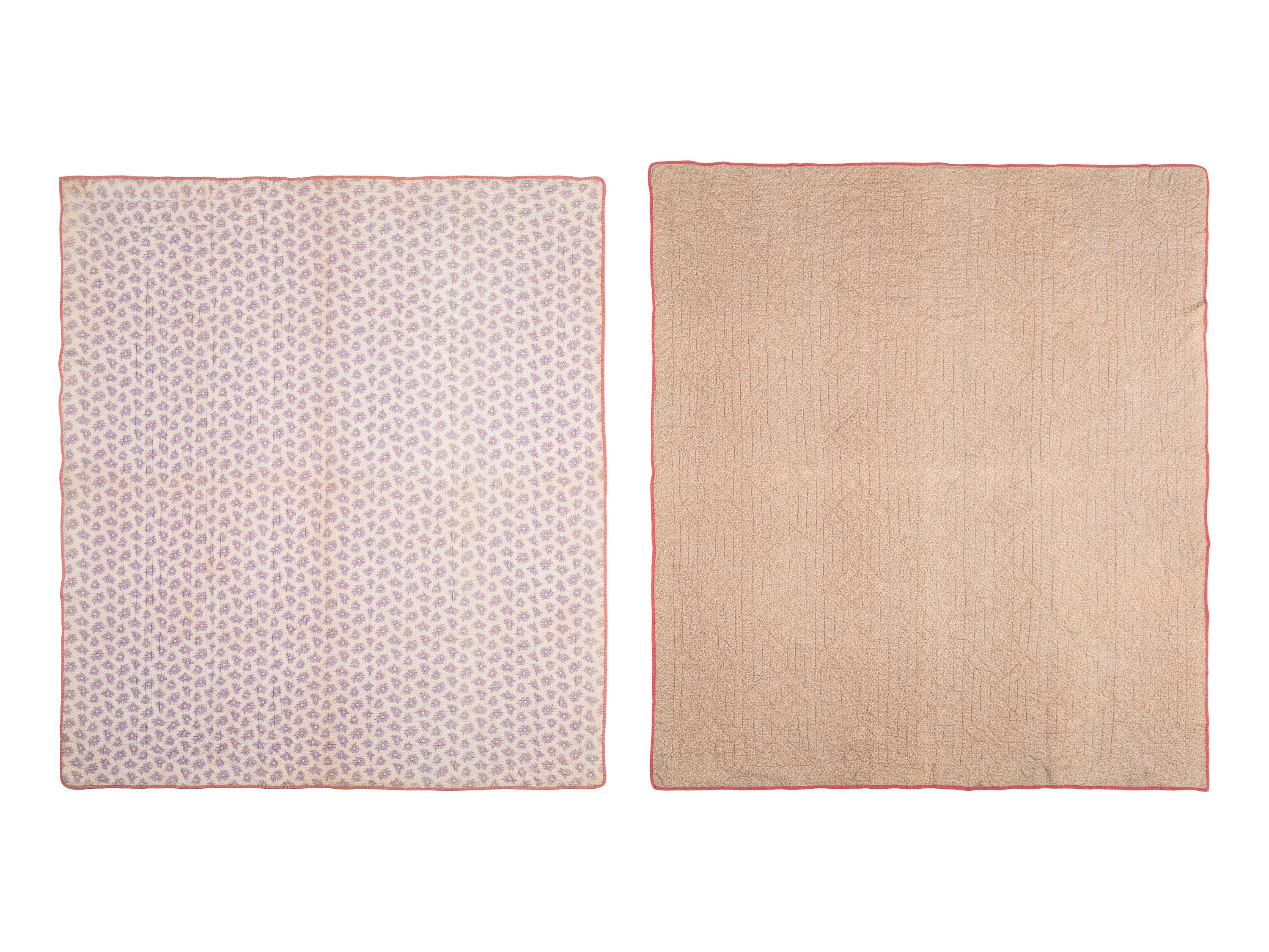 A Pair of Pieced and Patched Cotton Quilts