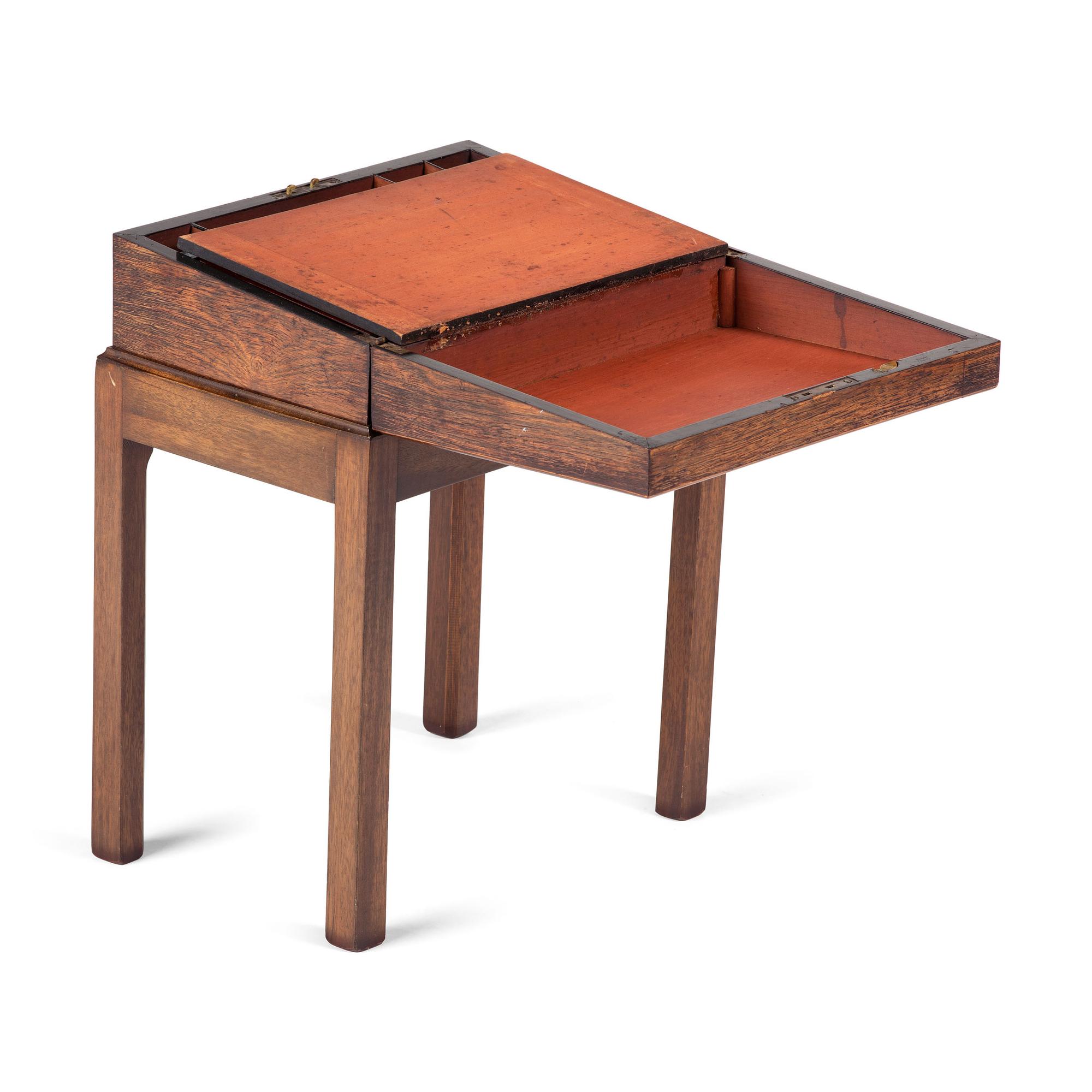 An English Burl Lap Desk on Frame
