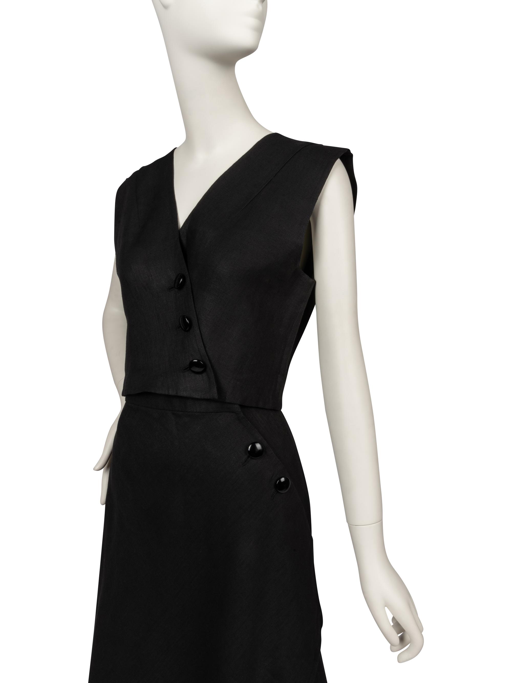 Three Designer Items: Pauline Trigere Ensemble, Geoffrey Beene Swimsuit, Geoffrey Beene Dress, 1960-80s