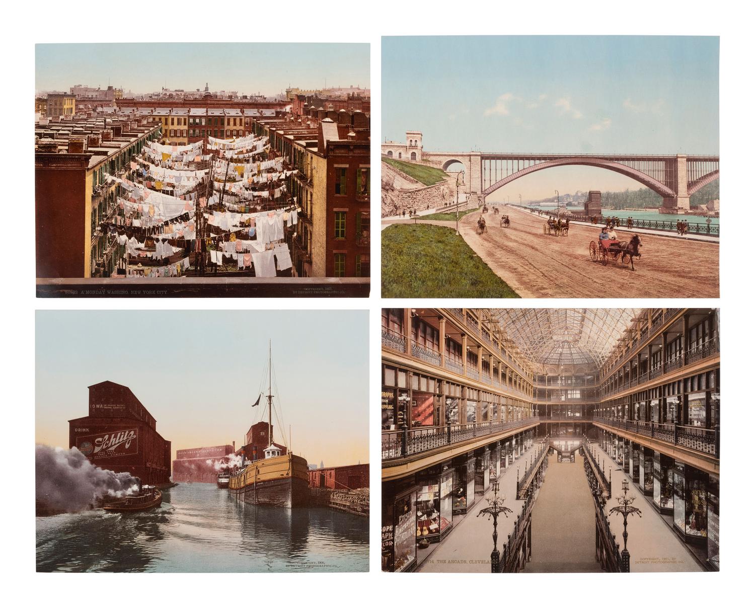[JACKSON, William Henry, photographer]. Photochrom prints incl. US and Cuban scenes. 1900-1904.
