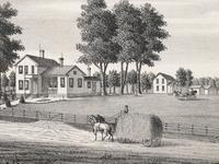 Printed City Views and Farm Scenes of Bloomingdale and Dupage County, Ill. N.p.: N.d. 23 x 21 In. Matted and framed.